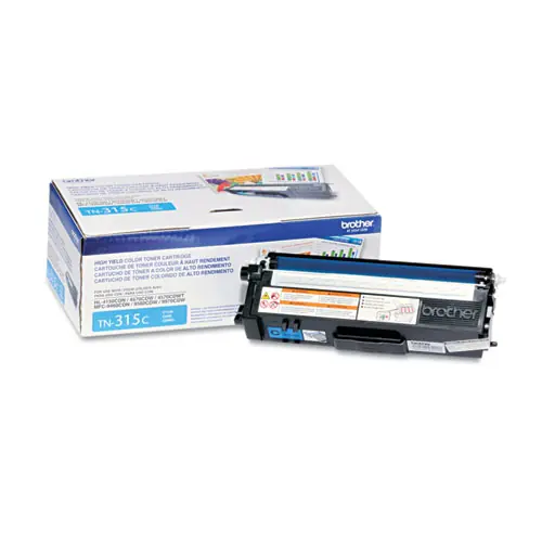 Brother TN315C High-Yield Toner Cartridge, Cyan, 3,500 Page-Yield