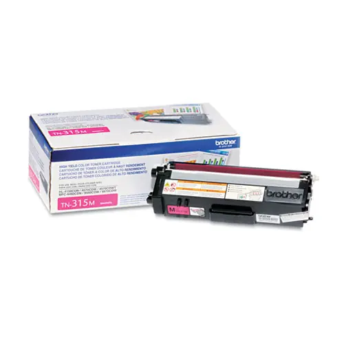 Brother TN315M High-Yield Toner Cartridge, Magenta, 3,500 Page Yield