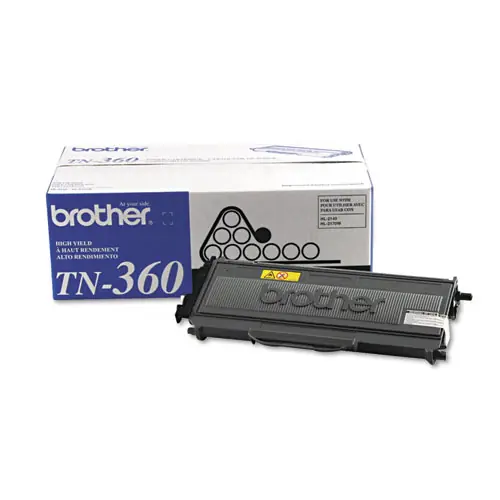 Brother TN360 High-Yield Toner Cartridge, Black, 2,600 Page Yield