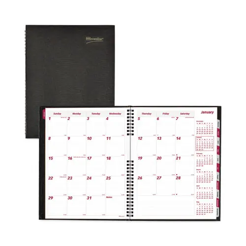 Brownline® CoilPro 14-Month Ruled Monthly Planner, 11 x 8.5, Black Cover, Dec 2024-Jan 2026
