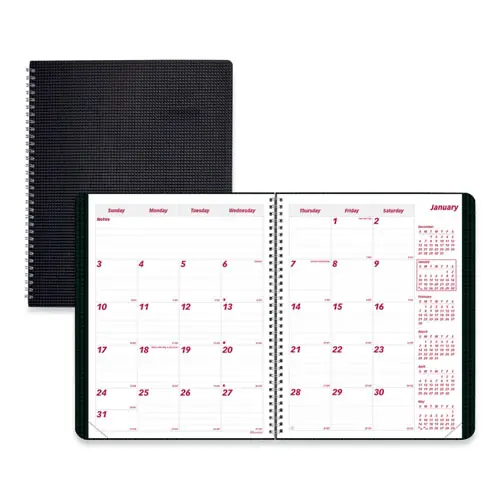 Brownline® DuraFlex 14-Month Planner, 11 x 8.5, Black Cover, Dec 2024 to Jan 2026