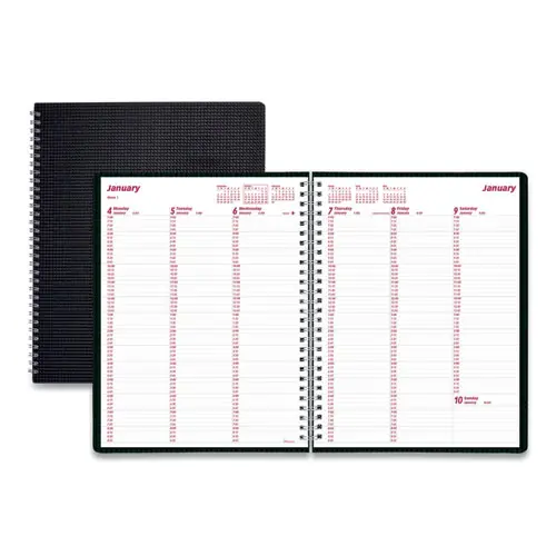 Brownline® DuraFlex Weekly Planner, 11 x 8.5, Black Cover, 12-Month (Jan to Dec): 2025