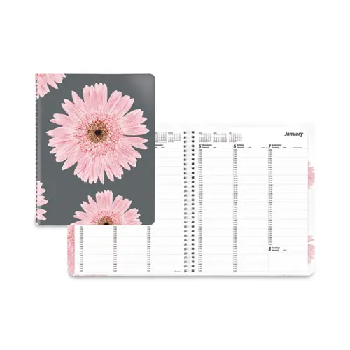 Brownline® Essential Collection Weekly Appointment Book, Columnar, Daisy Artwork, 11 x 8.5, Multicolor Cover, 12-Month (Jan-Dec): 2025