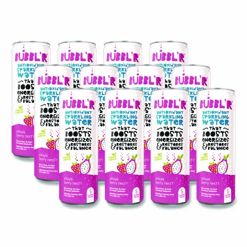 Bubbl'r Antioxidant Sparkling Water, Pitaya Berry Nect'r, 12 oz Can, 12 Cans/Carton