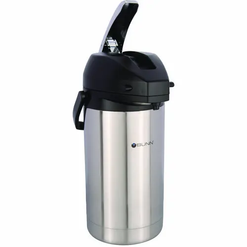 BUNN® 3 Liter Lever Action Airpot, Stainless Steel/Black