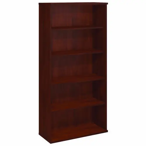 Bush® Series C Collection Bookcase, Hansen Cherry, 5 Shelves, 35.63"W x 15.38"D x 72.78"H