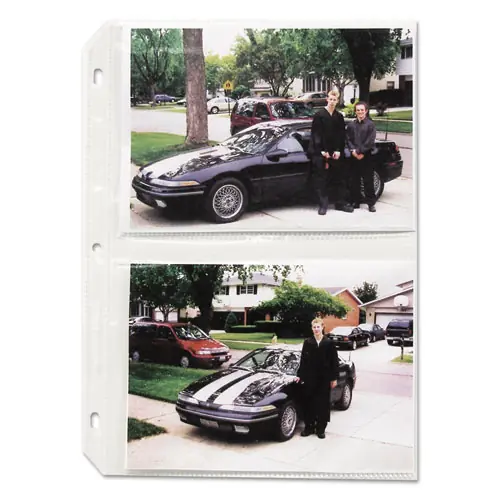 C-Line® Clear Photo Pages for Four 5 x 7 Photos, 3-Hole Punched, 50/Box