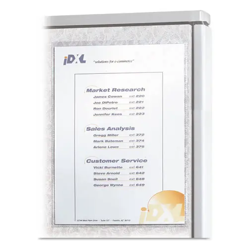 C-Line® Cubicle Keepers Hook and Loop-Backed Display, Velcro Mount, Clear, 2/Pack