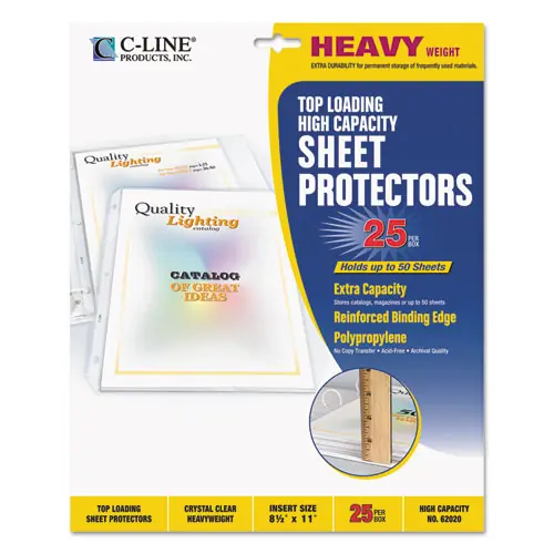 C-Line® High Capacity Polypropylene Sheet Protectors, Clear, 11 x 8.5, 25/BX