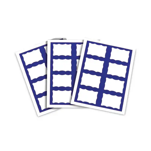 C-Line® Laser Printer Name Badges, White/Blue, 200/Box