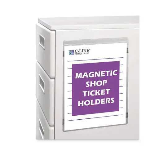 C-Line® Magnetic Shop Ticket Holders, Super Heavyweight, 15 Sheets Capacity, 8.5 x 11, 15/Box