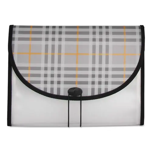 C-Line® Plaid Design Expanding Files, 13 Sections, Letter Size, Gray Plaid