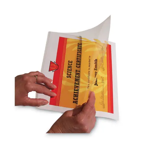 C-Line® Quick Cover Laminating Pockets, 12 mil, 9.13" x 11.5", Gloss Clear, 25/Box