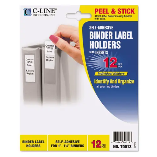 C-Line® Self-Adhesive Binder Label Holders