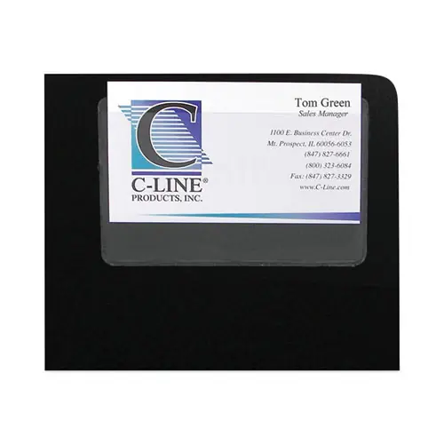 C-Line® Self-Adhesive Business Card Holders, Top Load, 2 x 3.5, Clear, 10/Pack