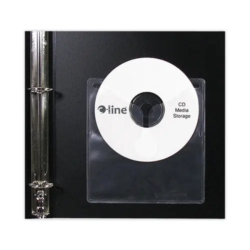 C-Line® Self-Adhesive CD Holder, Clear, 1 Disc Capacity, 10/Pack