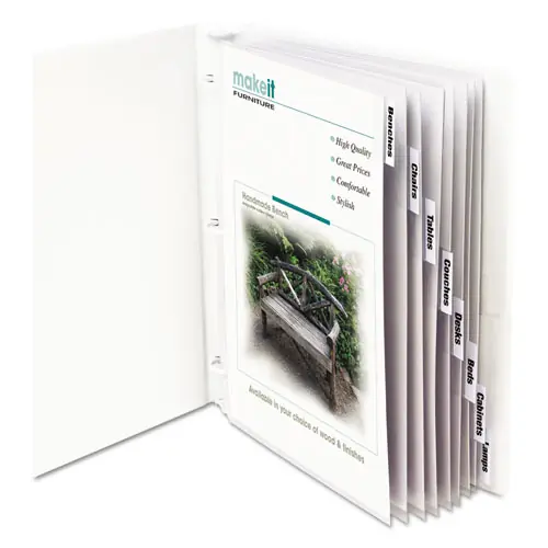 C-Line® Sheet Protectors with Index Tabs, 8 Tabs, Clear, 8/Set, 11 x 8.5 Inch