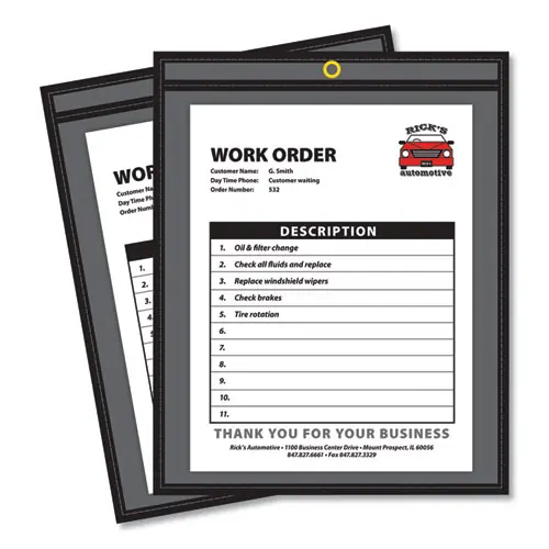 C-Line® Shop Ticket Holders, Stitched, One Side Clear, 75 Sheets, 9 x 12, 25/Box