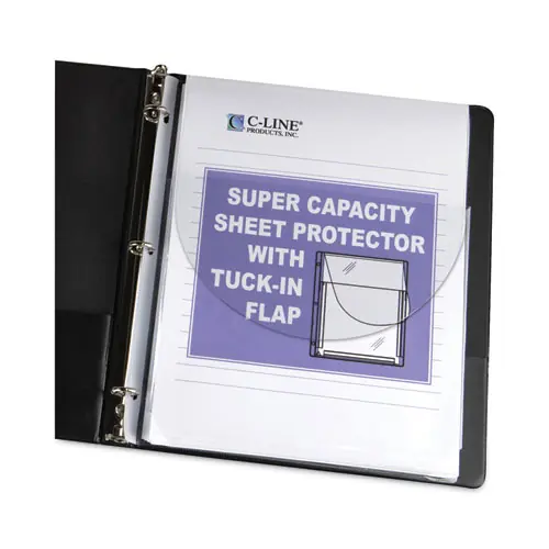 C-Line® Super Capacity Sheet Protectors with Tuck-In Flap, Letter Size, 10/Pack