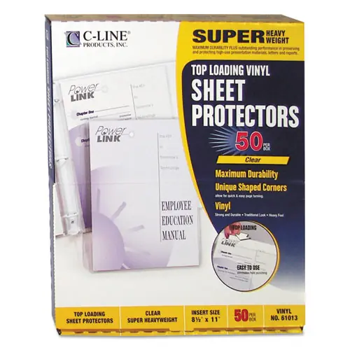 C-Line® Super Heavyweight Vinyl Sheet Protectors, Clear, 50/Box