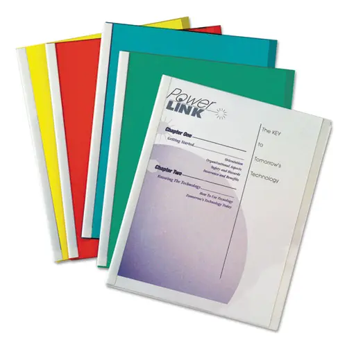 C-Line® Vinyl Report Covers, 0.13" Capacity, 8.5 x 11, Clear/Assorted, 50/Box