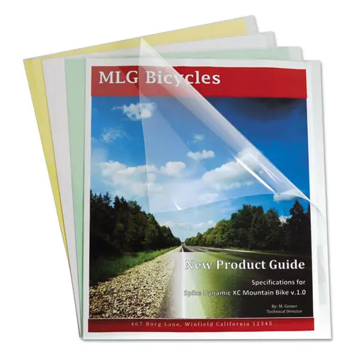 C-Line® Vinyl Report Covers, Sliding Bar, 8.5 x 11, Clear/Clear, 100/Box