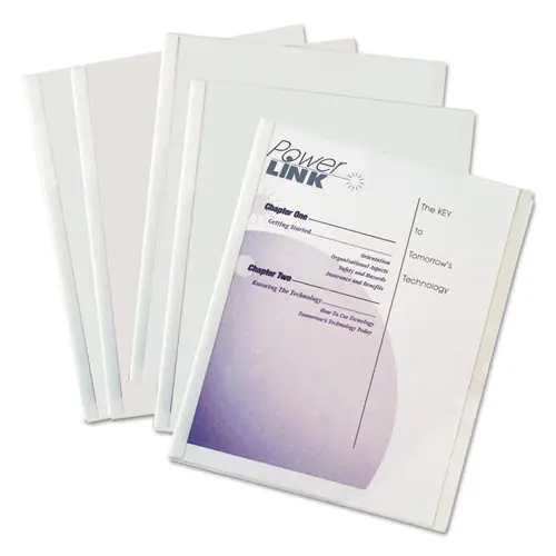 C-Line® Vinyl Report Covers with Binding Bars, 0.13" Capacity, 8.5 x 11, Clear/Clear, 50/Box