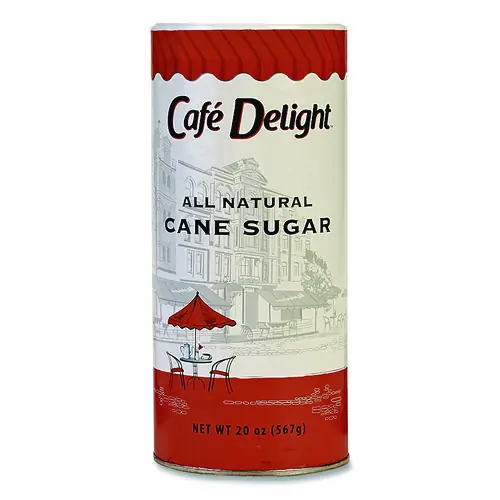 Café Delight All Natural Cane Sugar, 20 oz Canister