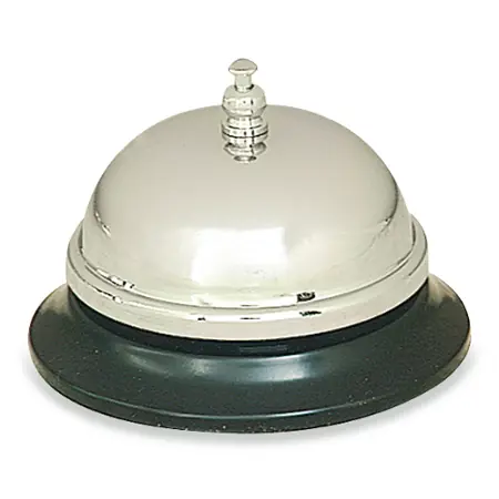 Call Bell Brushed Nickel with Black Base 3-3/8in Diameter