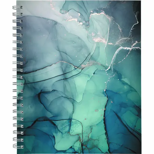 Cambridge® Glacier Weekly/Monthly Planner, 12-Month, 2025, 11" x 9.25", Blue/Gray/Silver Cover