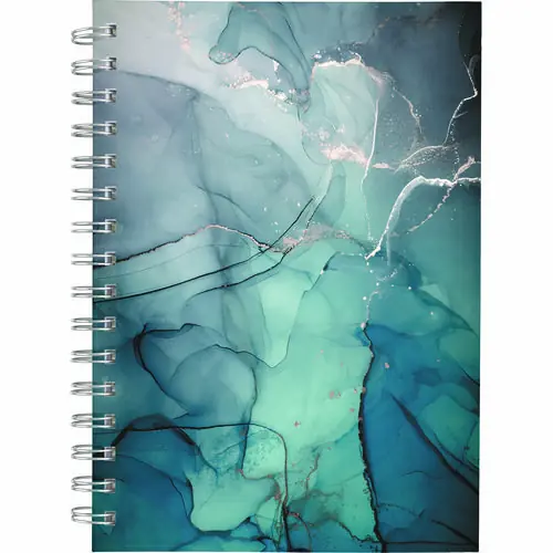 Cambridge® Glacier Weekly/Monthly Planner, 8.5" x 6.38", Blue/Gray/Silver, 12-Month, 2025