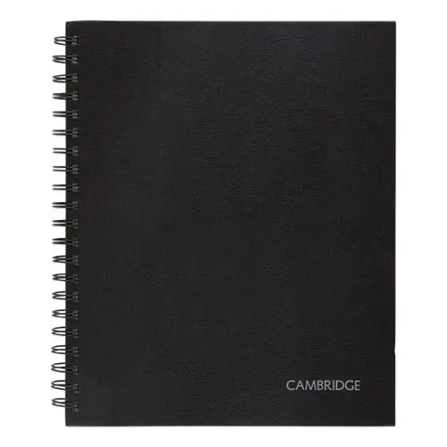 Cambridge® Limited Hardbound Notebook with Pocket, 1-Subject, Wide/Legal Rule, Black Cover