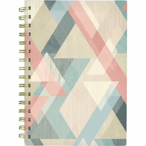 Cambridge® Triad Weekly/Monthly Planner, Geometric Artwork, Multicolor Cover, 8.5" x 6.38", 2025, 12-Month (Jan to Dec)