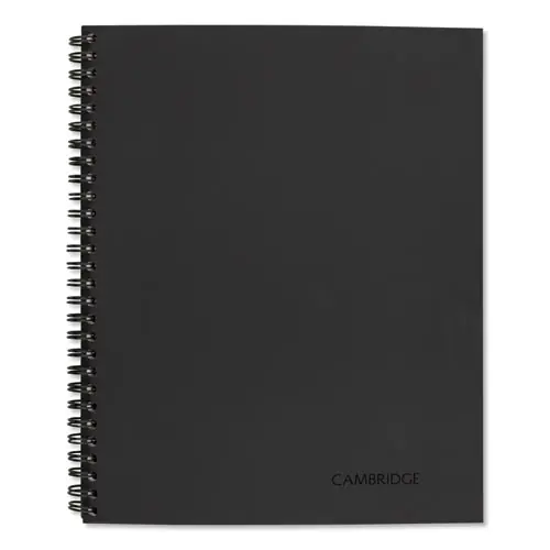 Cambridge® Wirebound Guided Business Notebook, QuickNotes List-Management Format, Dark Gray Linen Cover, 80 Sheets, 11 x 8.5 Inches