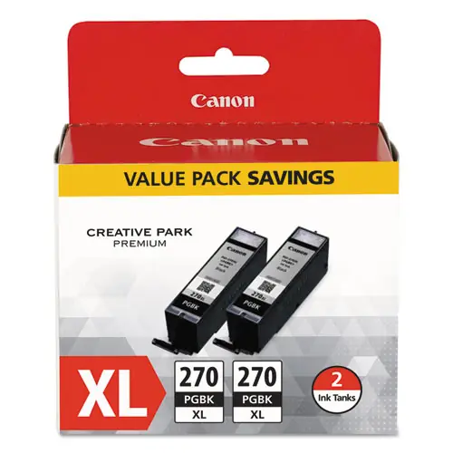 Canon® 0319C005 (PGI-270XL) High-Yield Ink, Black, 2/Pack