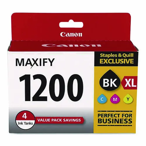 Canon® 1244243 (1200XL, 1200) Ink Cartridges, Black/Cyan/Magenta/Yellow, 4/Pack