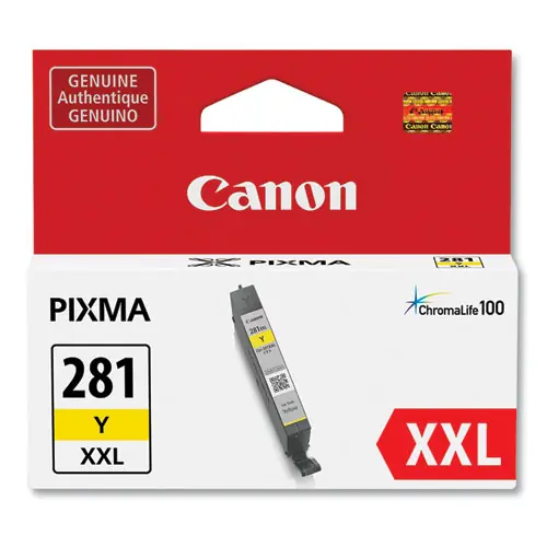Canon® 1982C001 (CLI-281XXL) ChromaLife100 Ink Cartridge, Yellow, XXL