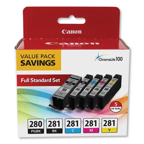Canon® 2075C006 (PGI-280; CLI-281) Ink Cartridge Pack, Black XL, Black, Cyan, Magenta, Yellow