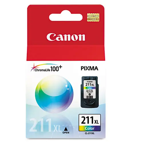 Canon® 2975B001 (CL-211XL) High-Yield Ink Cartridge, Tri-Color, 349 Page Yield