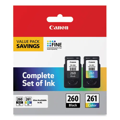 Canon® 3725C006 (CL-261/PG-260) Ink Cartridges, Black and Color