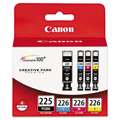 Canon® 4530B008AA (PGI-225, CLI-226) Ink Cartridges, Cyan, Magenta, Pigment Black, Yellow, 4/Pack