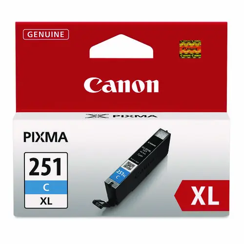 Canon® 6449B001 (CLI-251XL) ChromaLife100+ High-Yield Ink Cartridge, Cyan, 695 Page-Yield