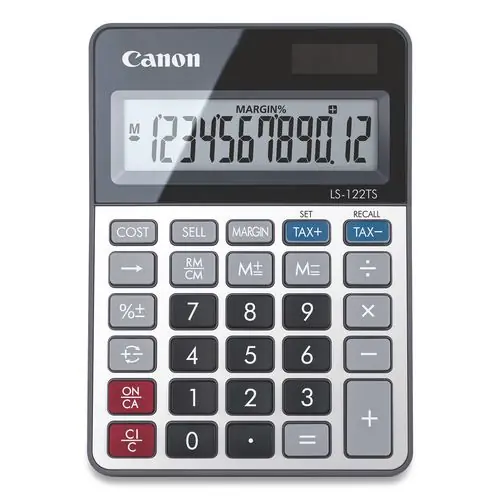 Canon® LS-122TS Desktop Calculator, 12-Digit LCD