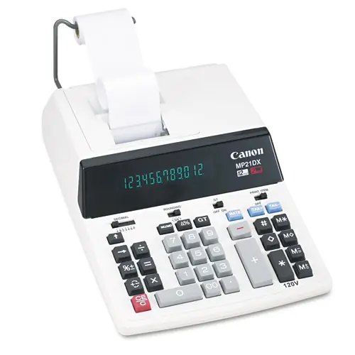 Canon® MP21DX 12-Digit Ribbon Printing Calculator, Black/Red Print, 3.5 Lines/Sec