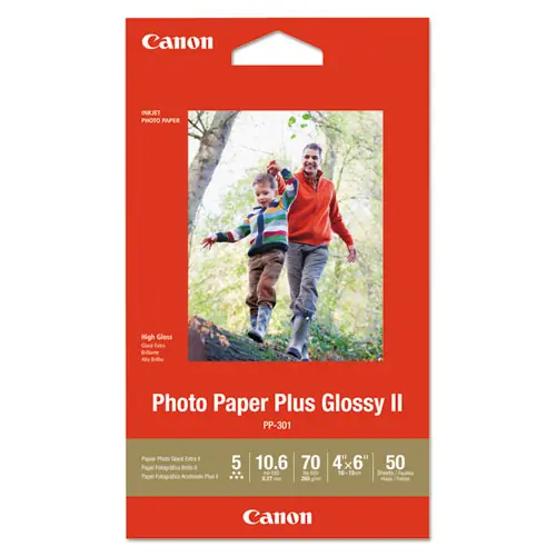 Canon® Photo Paper Plus Glossy II, 4 x 6, Glossy White, 50 Sheets