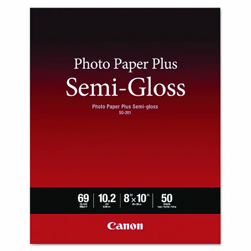 Canon® Photo Paper Plus Semi-Gloss, 8 x 10, Semi-Gloss White, 50/Pack