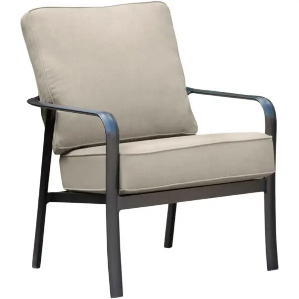 Cape Soleil Commercial Aluminum Slat Back Chair With 2 Sunbrella Cushions