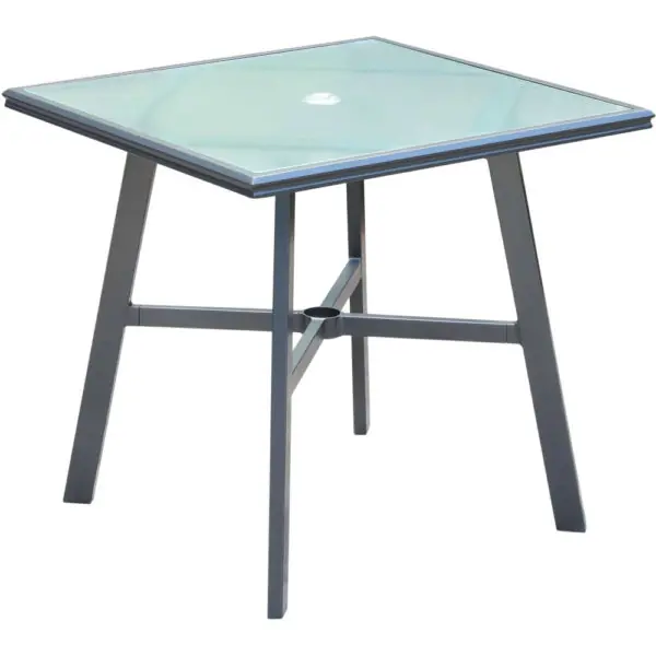 Cape Soleil Outdoor Commercial Aluminum Furniture – 30″ Square Glass Top Table