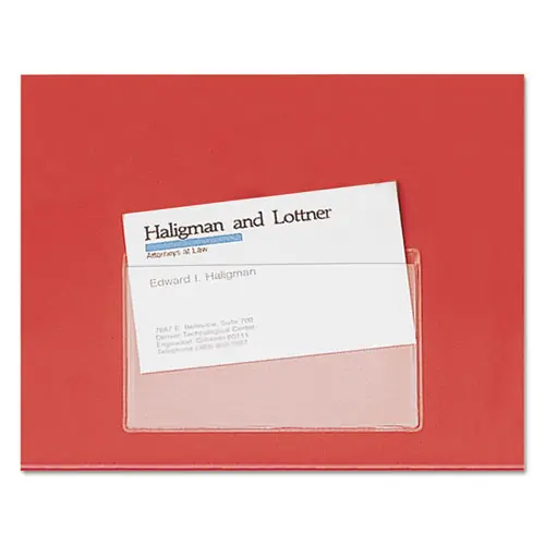 Cardinal® HOLD IT Poly Business Card Pocket, Top Load, 3.75 x 2.38, Clear, 10/Pack