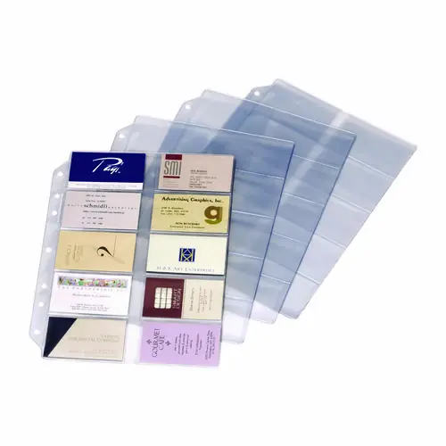 Cardinal® Poly Business Card Refill Pages, Clear, 10 Sheets/Pack